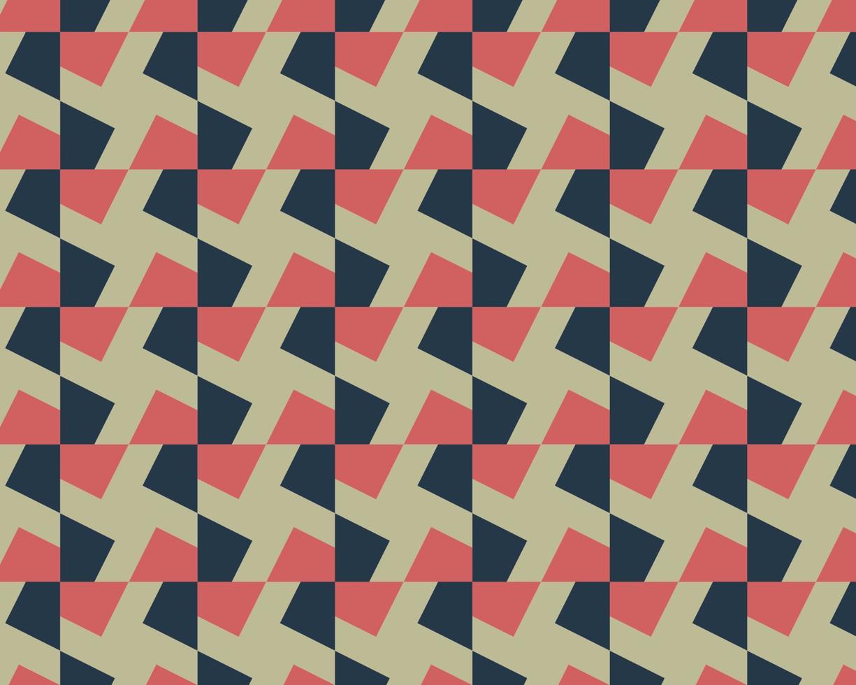 Geometric abstract seamless pattern, with blue and red retro color combination. Background vector