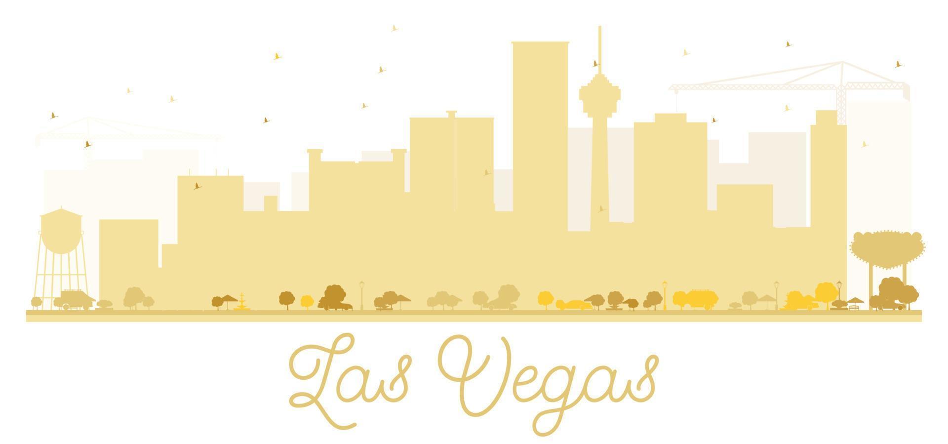 Las Vegas City skyline golden silhouette. vector