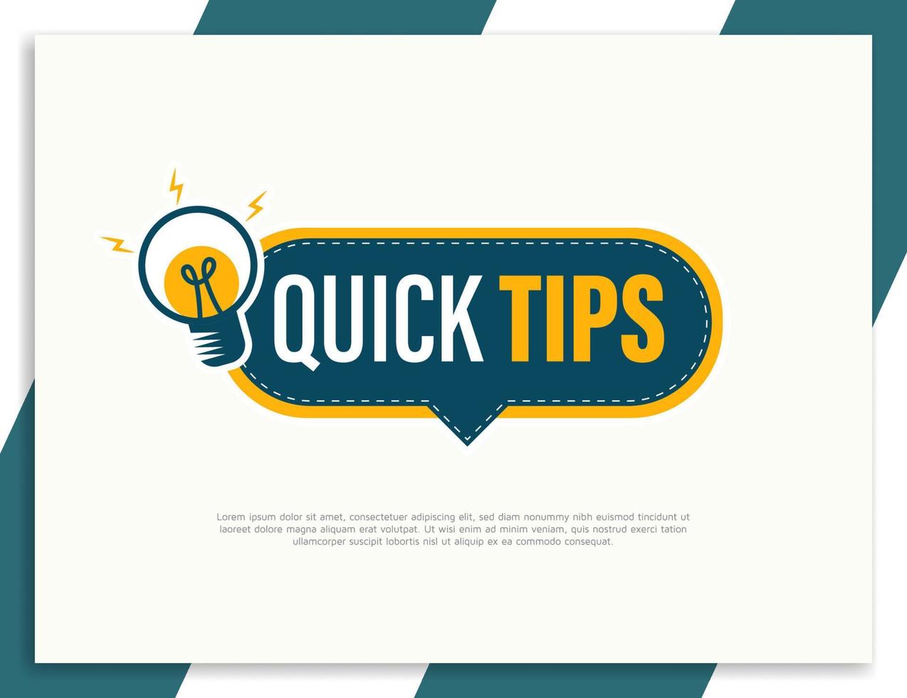 Quick tips label innovation design template, helpful tips, quick tricks banner vector