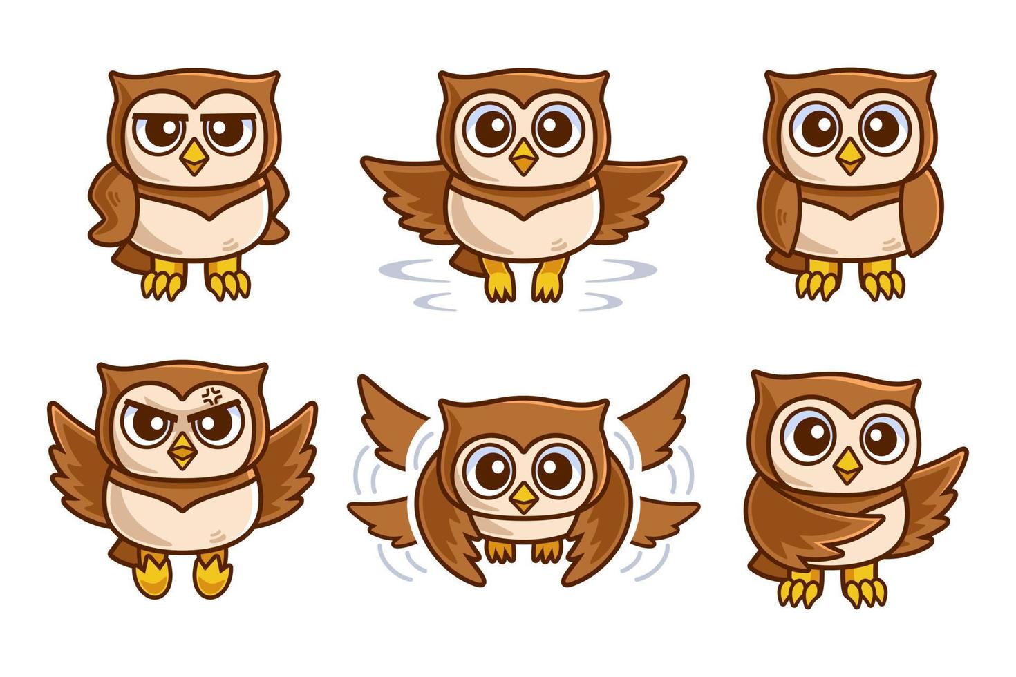 Collection of Owl Cartoon Character vector