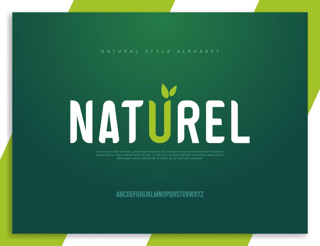 Modern abstract natural style alphabet font vector