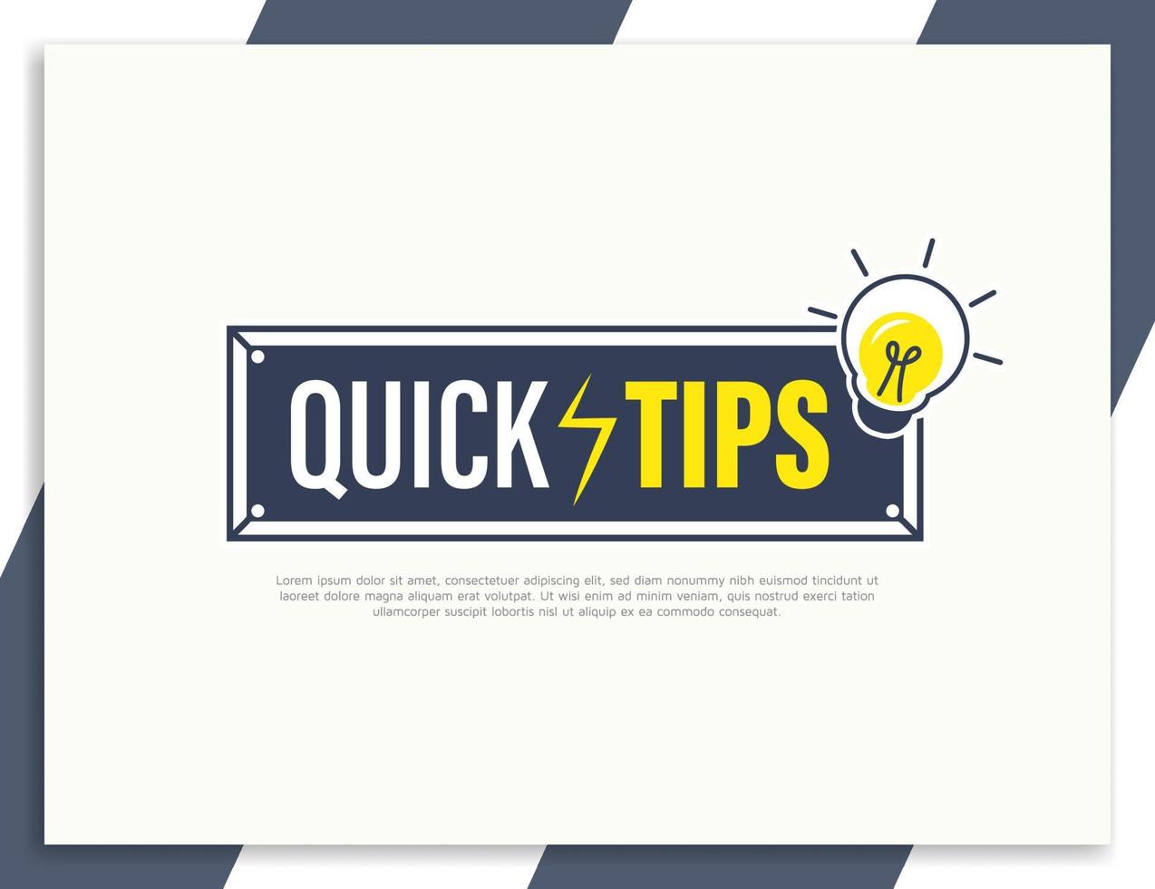 Quick tips label innovation design template, helpful tips, quick tricks banner vector