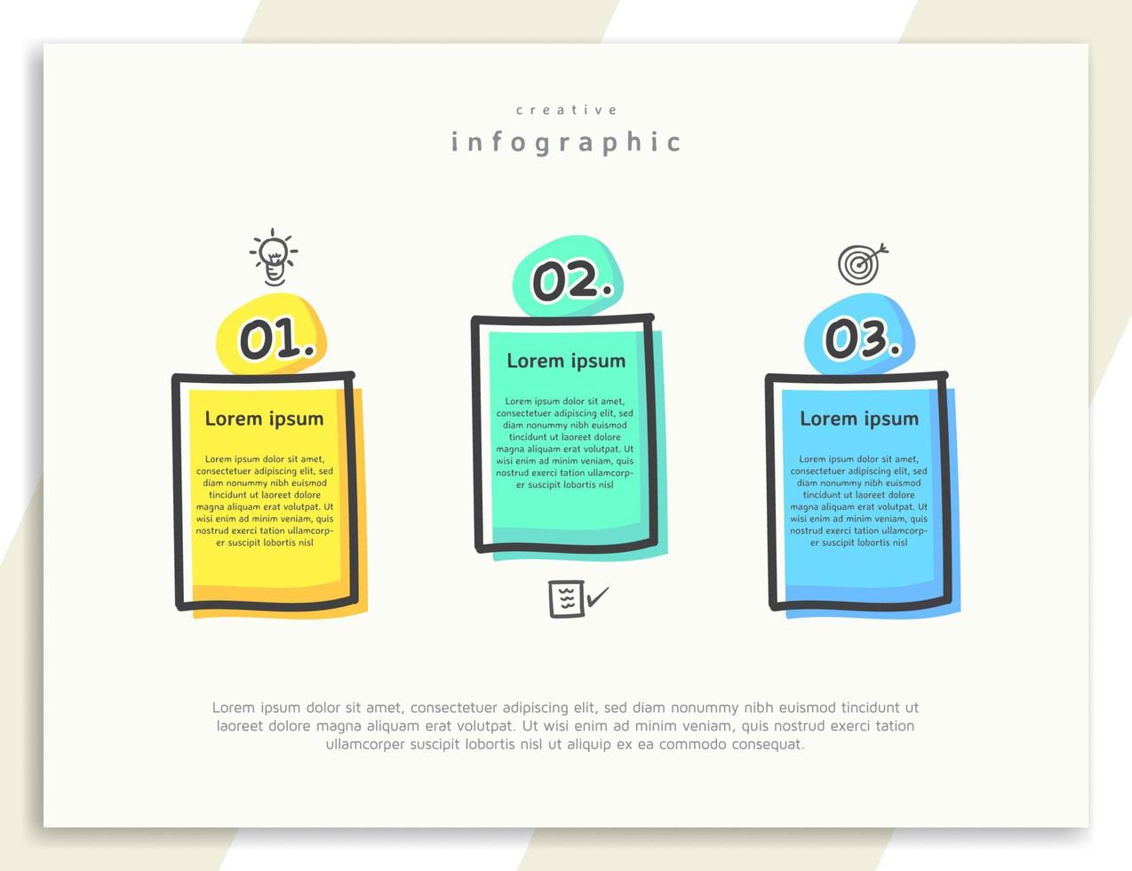Creative minimalist infographic template with icons vector