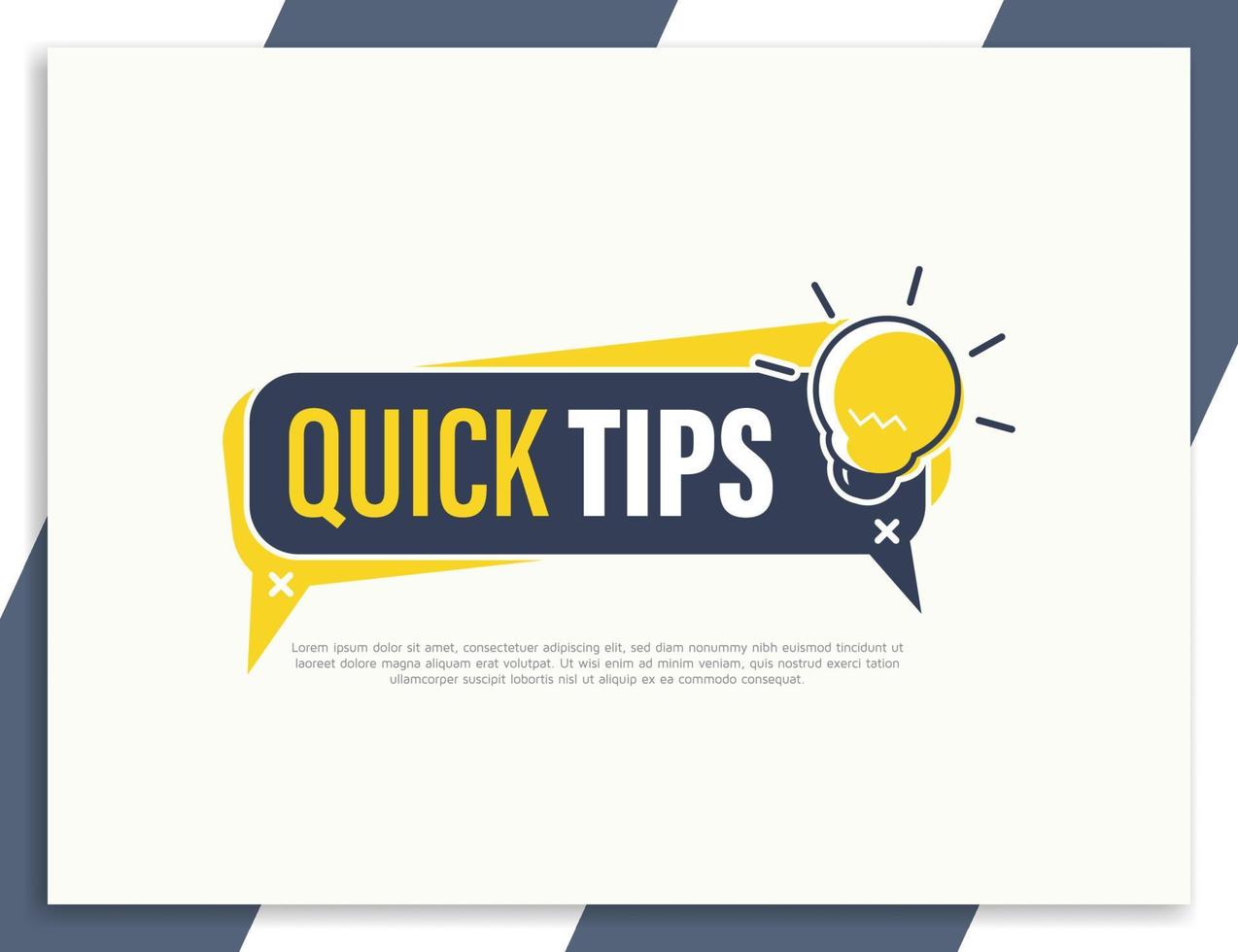 Quick tips label innovation design template, helpful tips, quick tricks banner vector