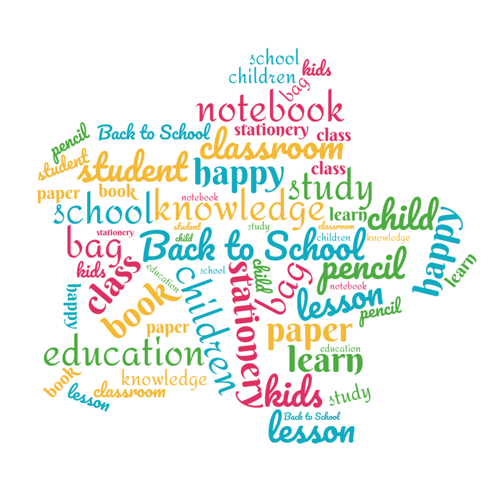 Back to School Star Shape Word Art png