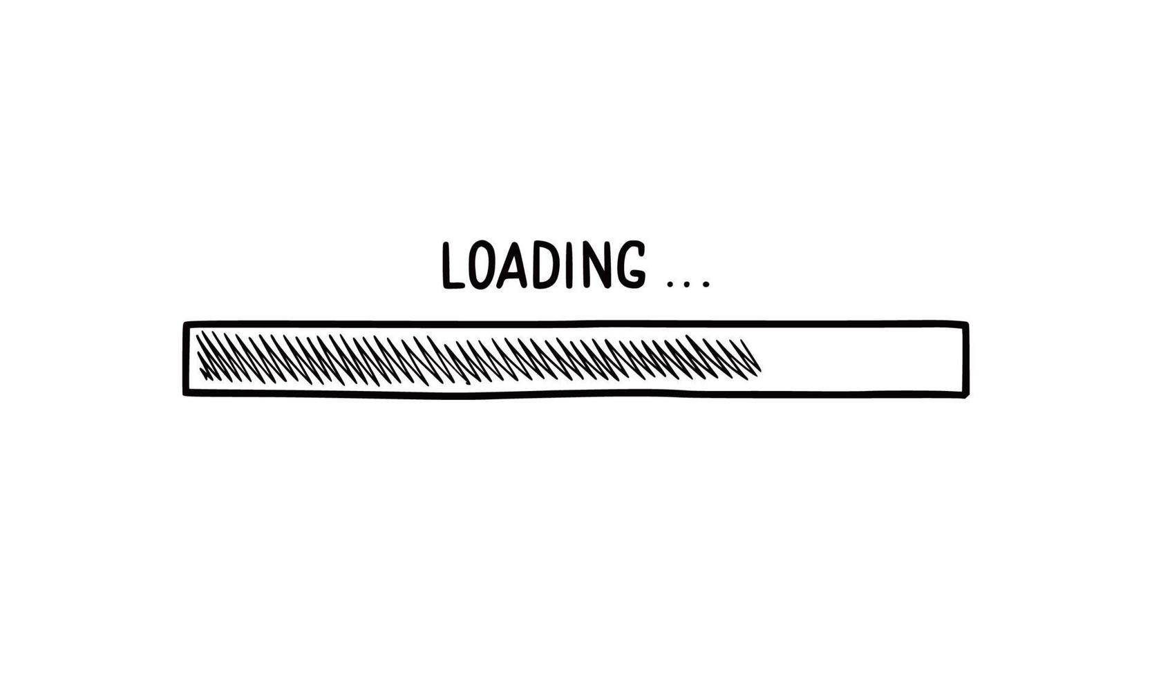 Loading bar doodle element. Hand drawn vector