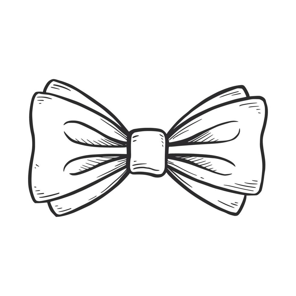 Tie bow doodle sketch. Hand drawn vector