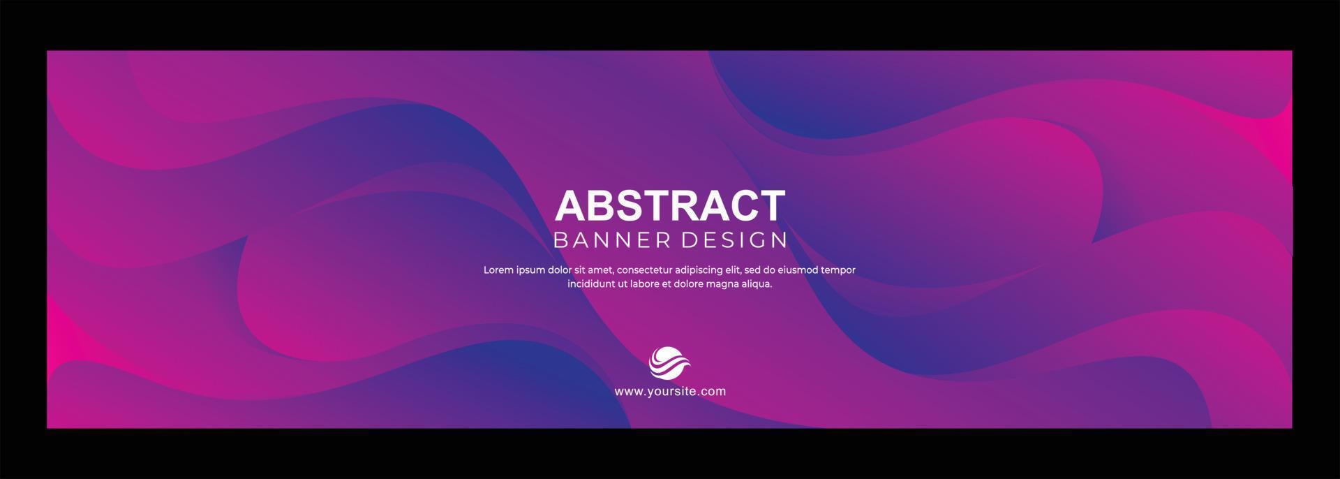 Abstract purple color wavy banner design vector