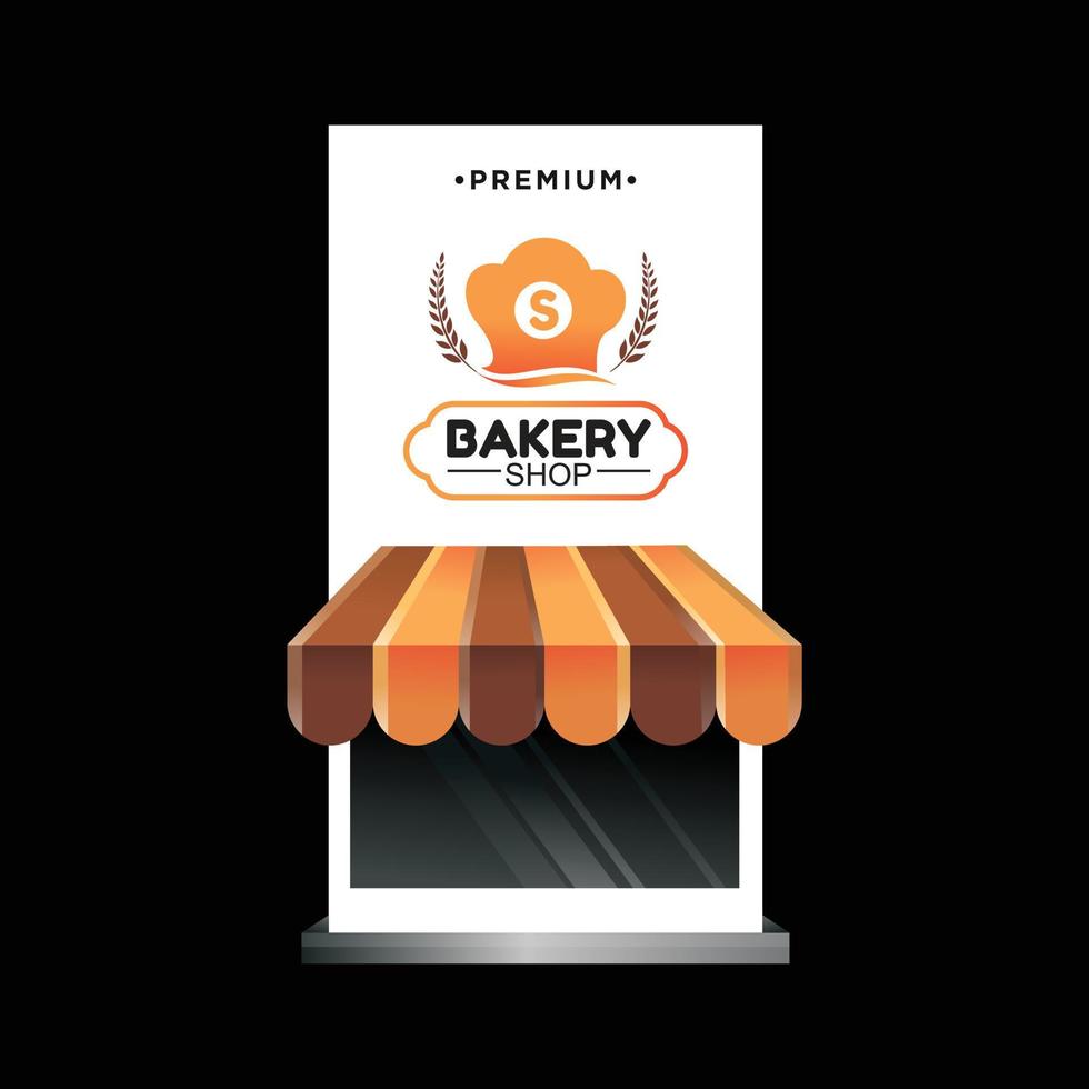 Standing banner design template for bakery shop vector