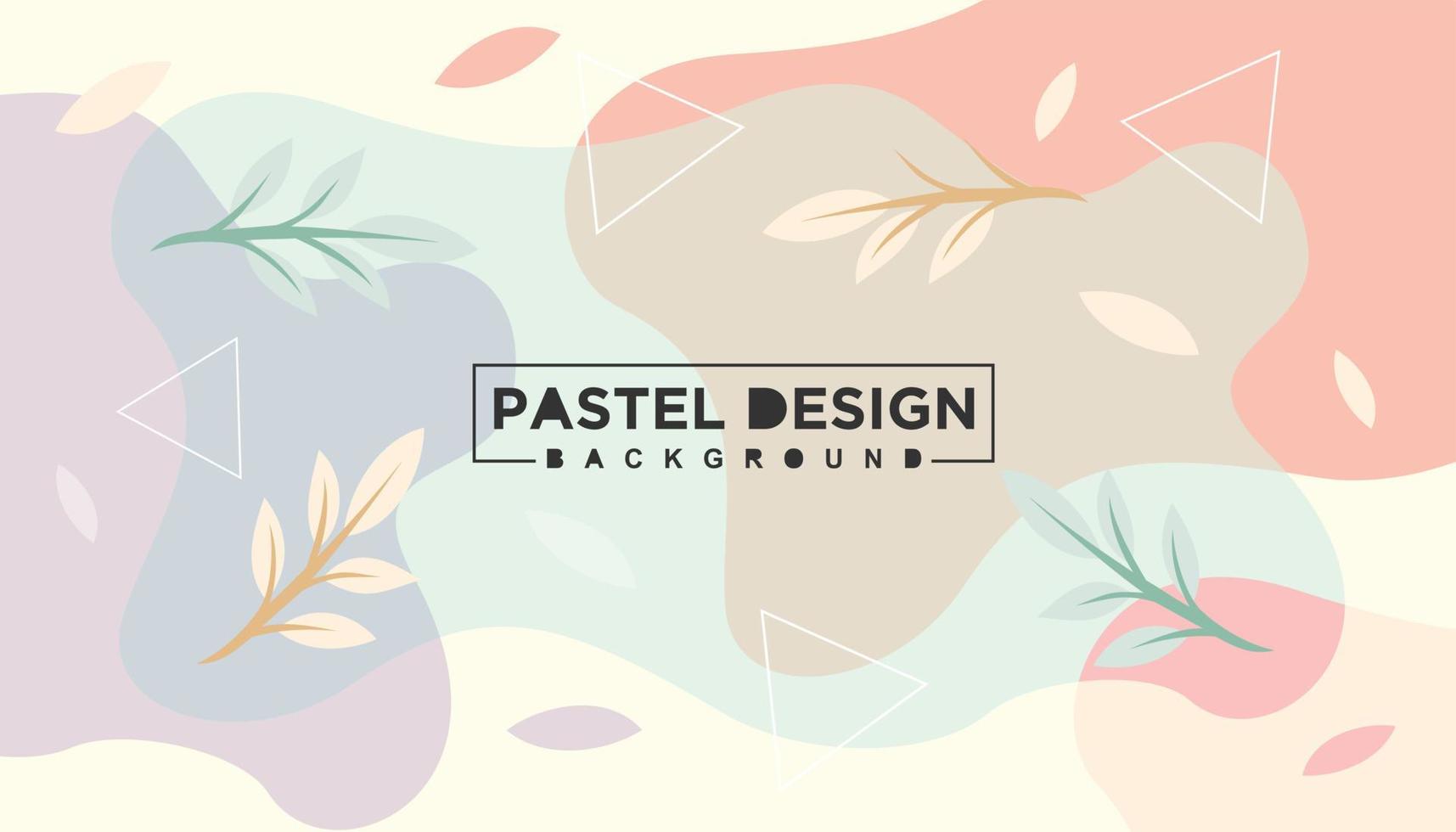 Abstract wavy and floral background pastel color design vector