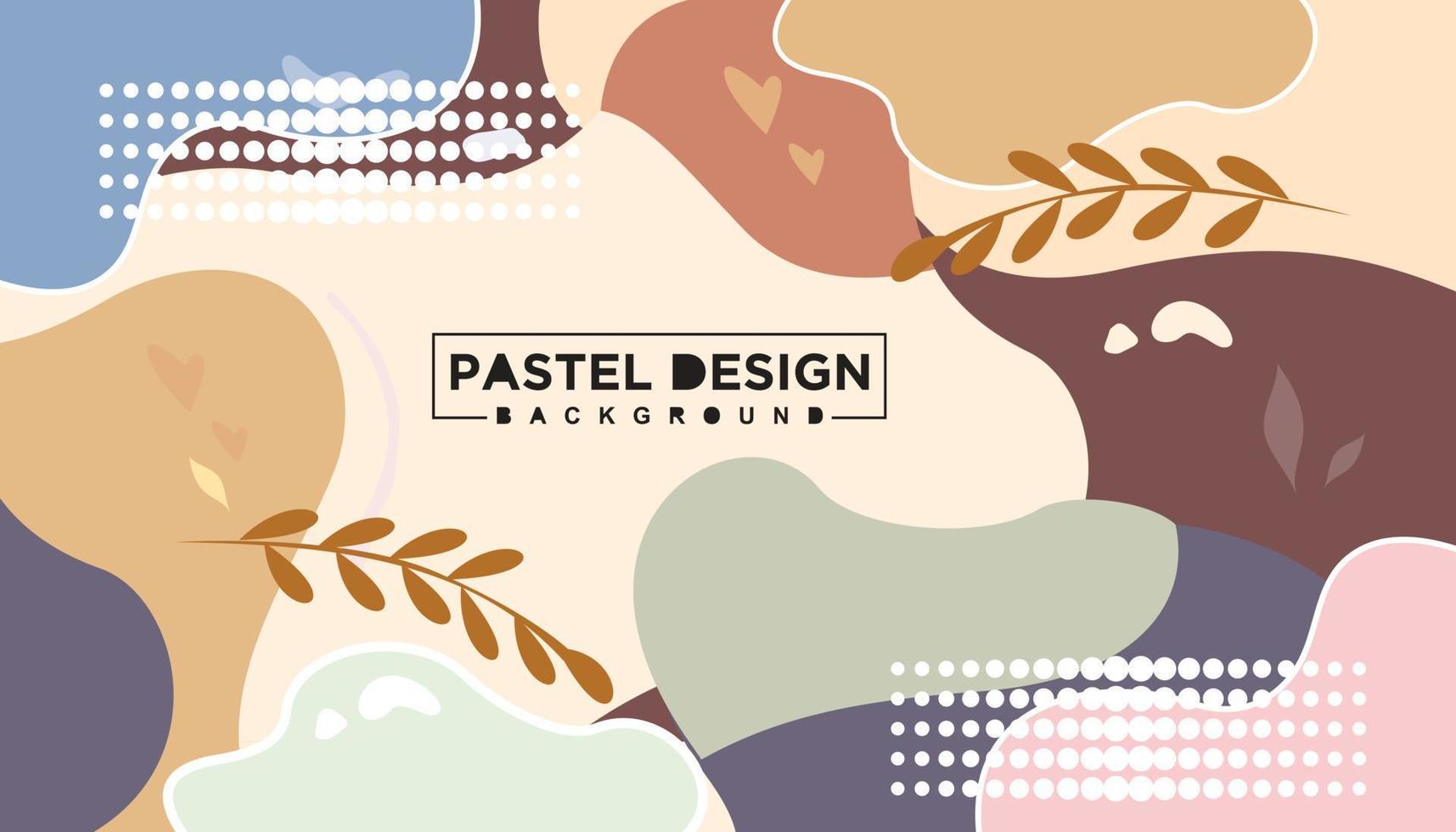 Abstract wavy and floral background pastel color design vector