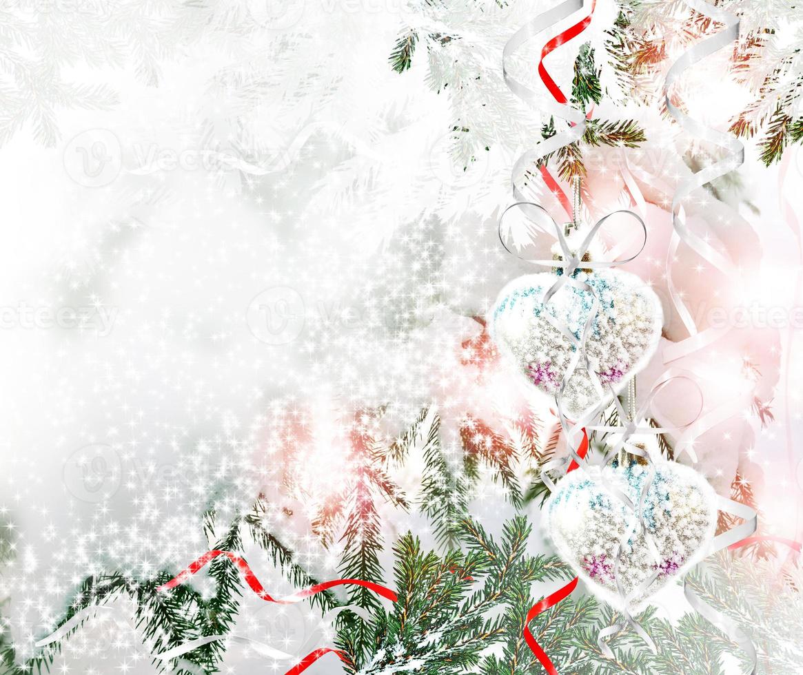 Christmas background. Christmas toy. Heart. photo