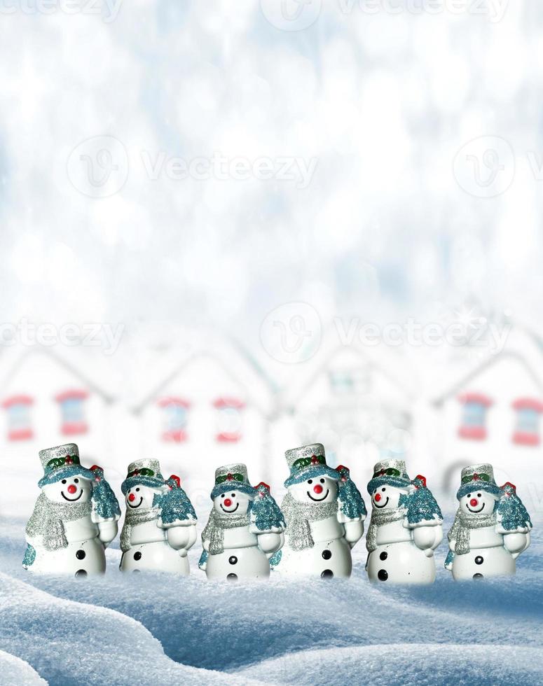 Snowmen. Christmas card photo