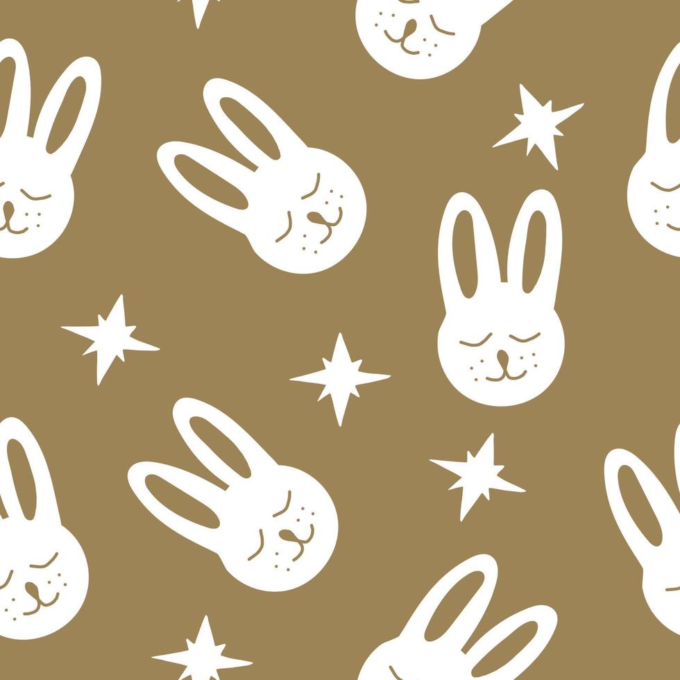bunny seamless pattern hand drawn. , minimalism. textiles, wallpaper