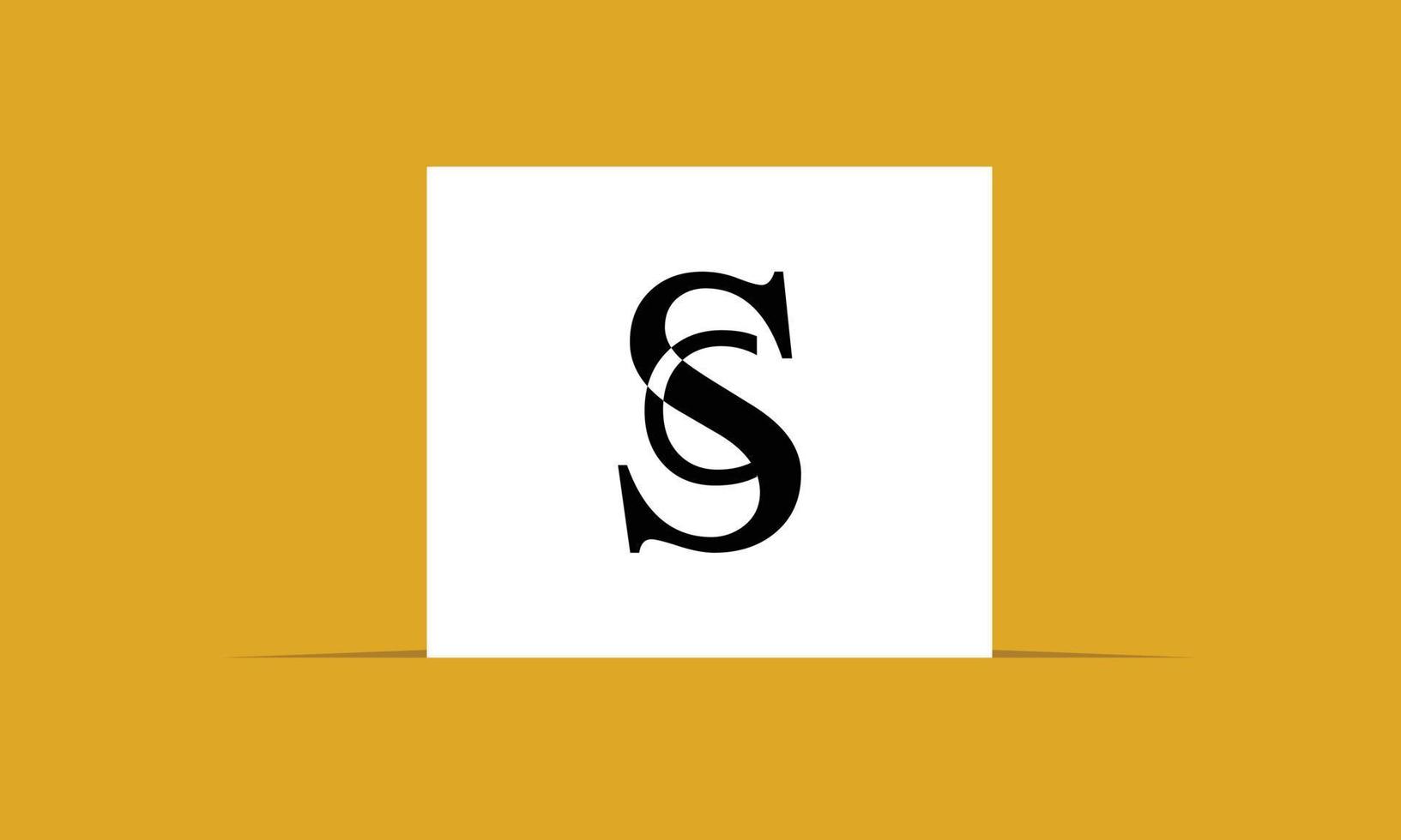 alfabeto letras iniciales monograma logo sc, cs, s y c vector