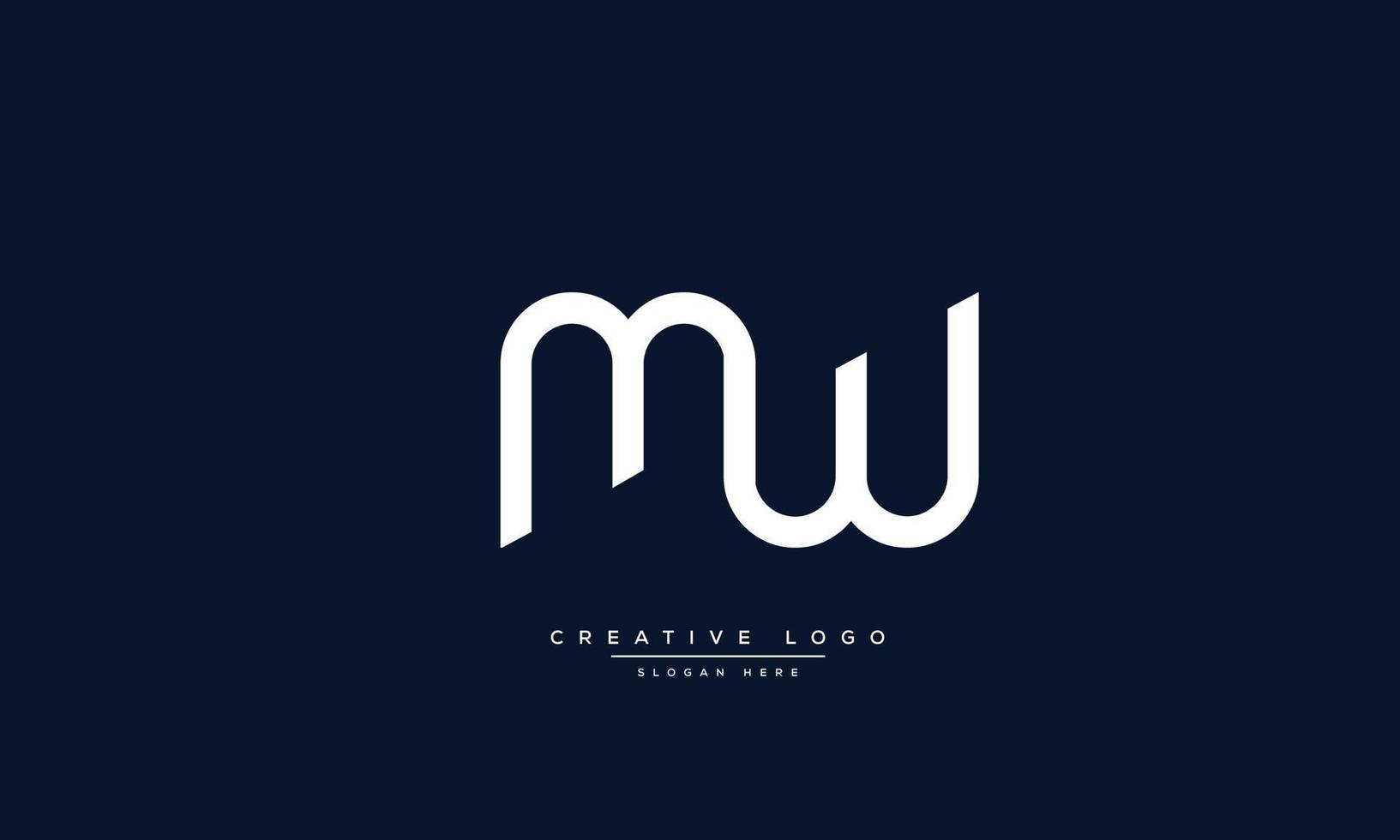 Alphabet letters Initials monogram logo MW, WM, M and W vector