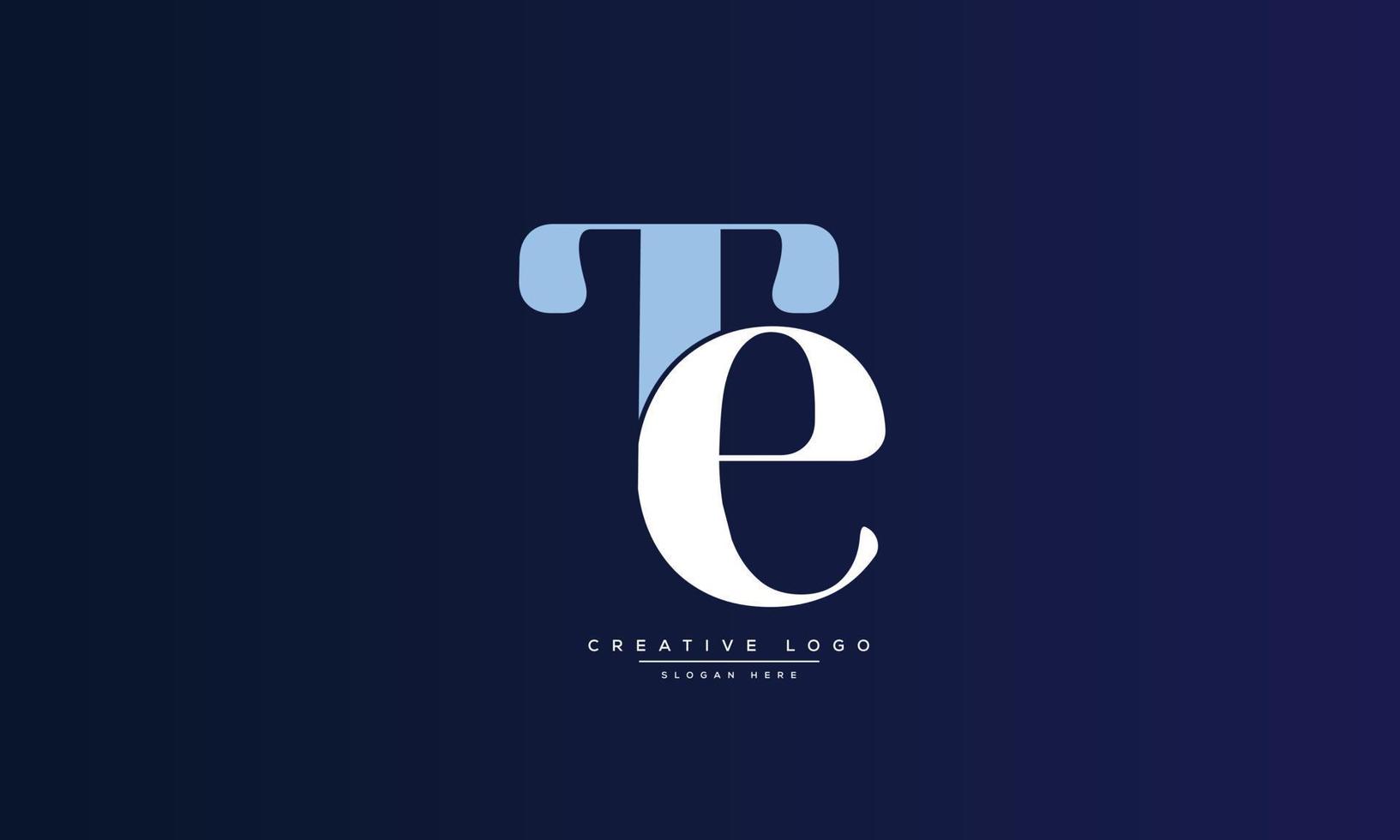 Alphabet letters Initials monogram logo TE, ET, T and E vector
