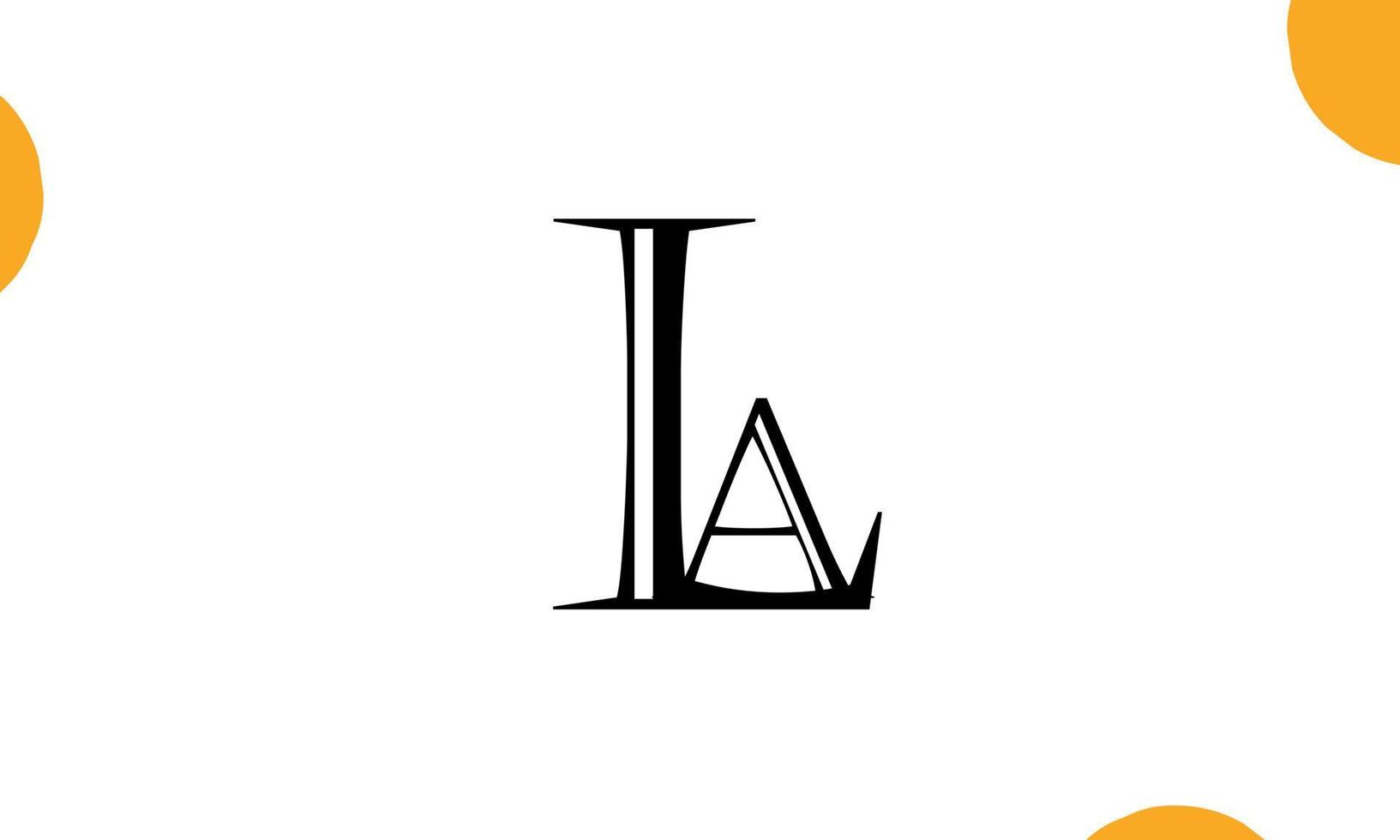 alfabeto letras iniciales monograma logo la, al, l y a vector