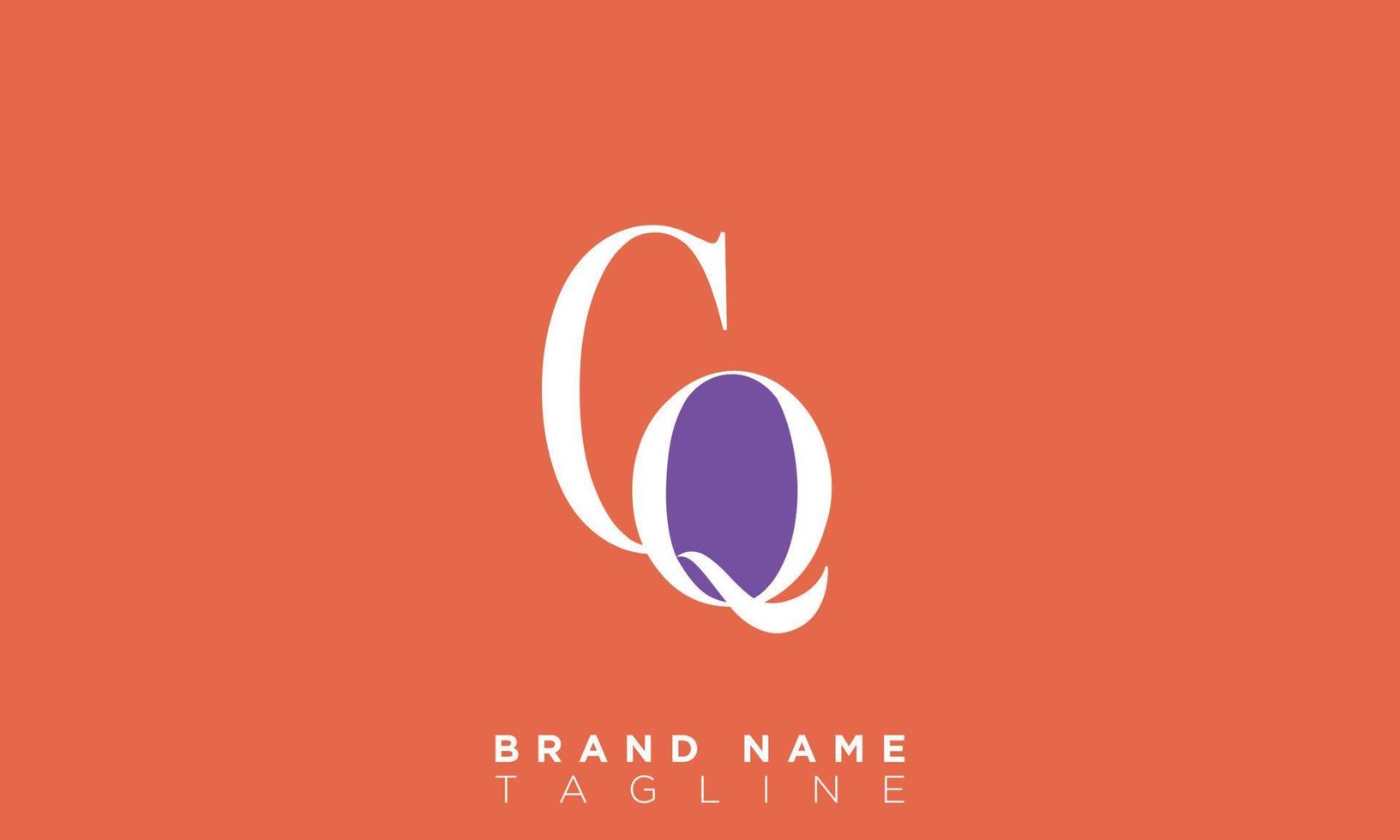 Alphabet letters Initials monogram logo CQ, QC, C and Q vector