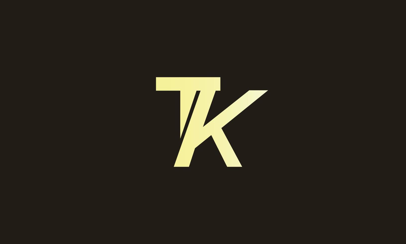 alfabeto letras iniciales monograma logo tk, kt, t y k vector