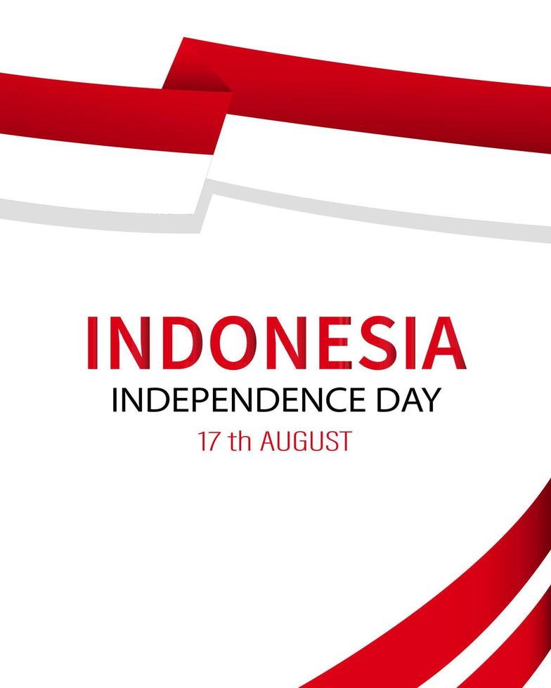 Indonesian independence day poster template. Vector illustration