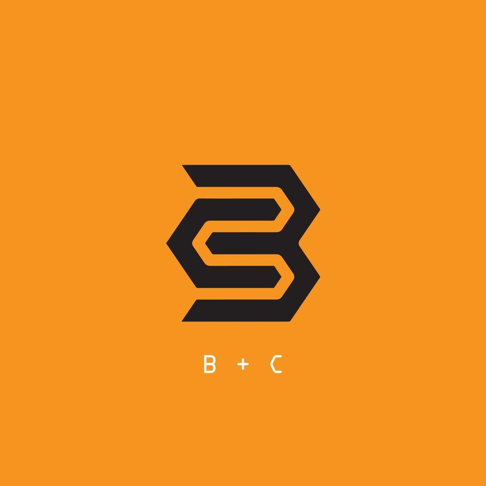 ilustraciones simples de logotipos b y c adecuadas para logotipos de marcas y otros vector