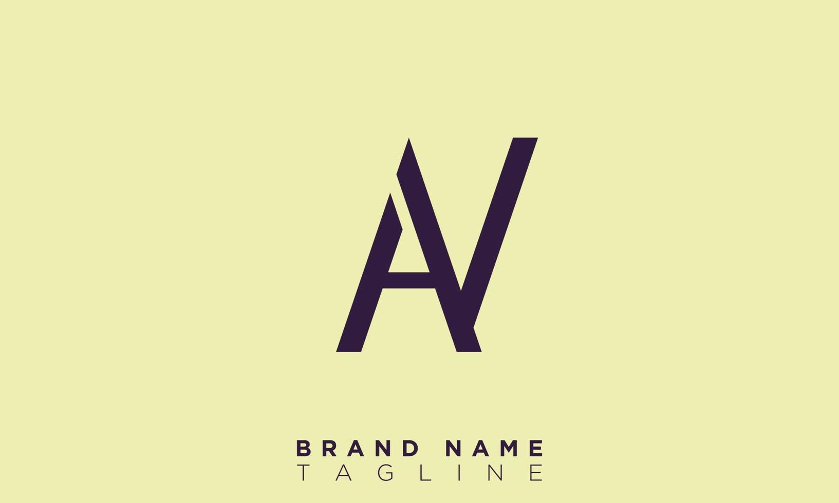 Alphabet letters Initials monogram logo AV, VA, A and V vector