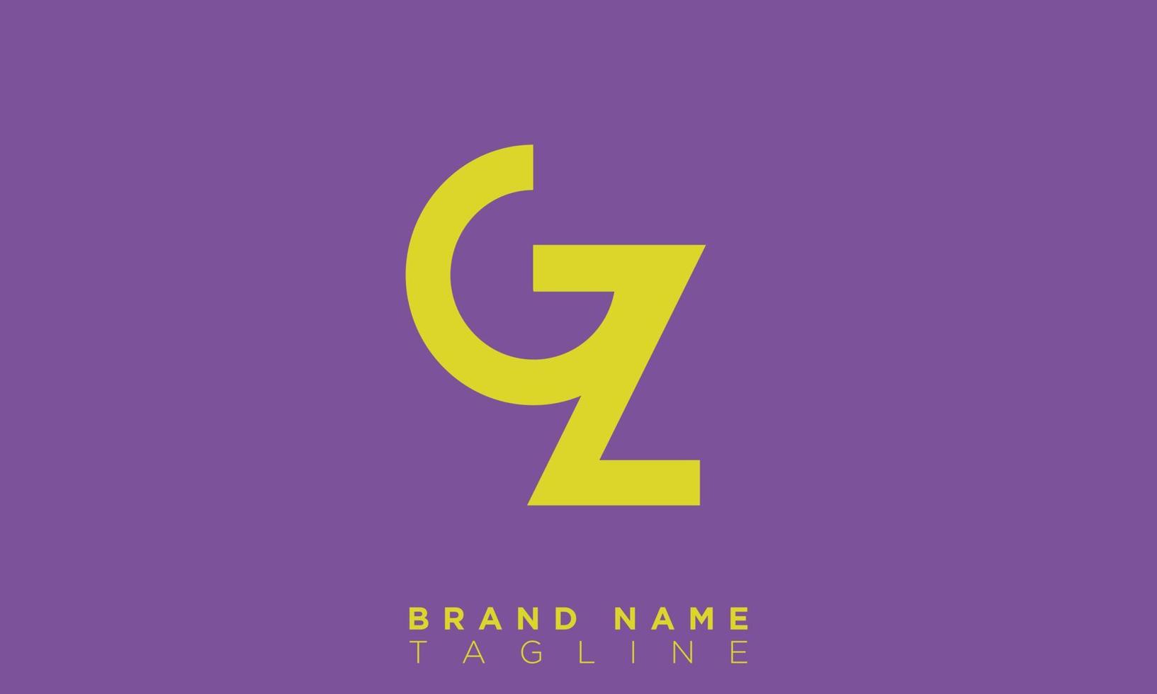 alfabeto letras iniciales monograma logo gz, zg, g y z vector