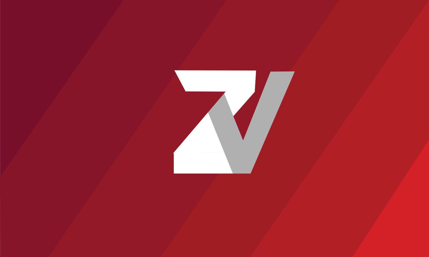 alfabeto letras iniciales monograma logo zv, vz, z y v vector