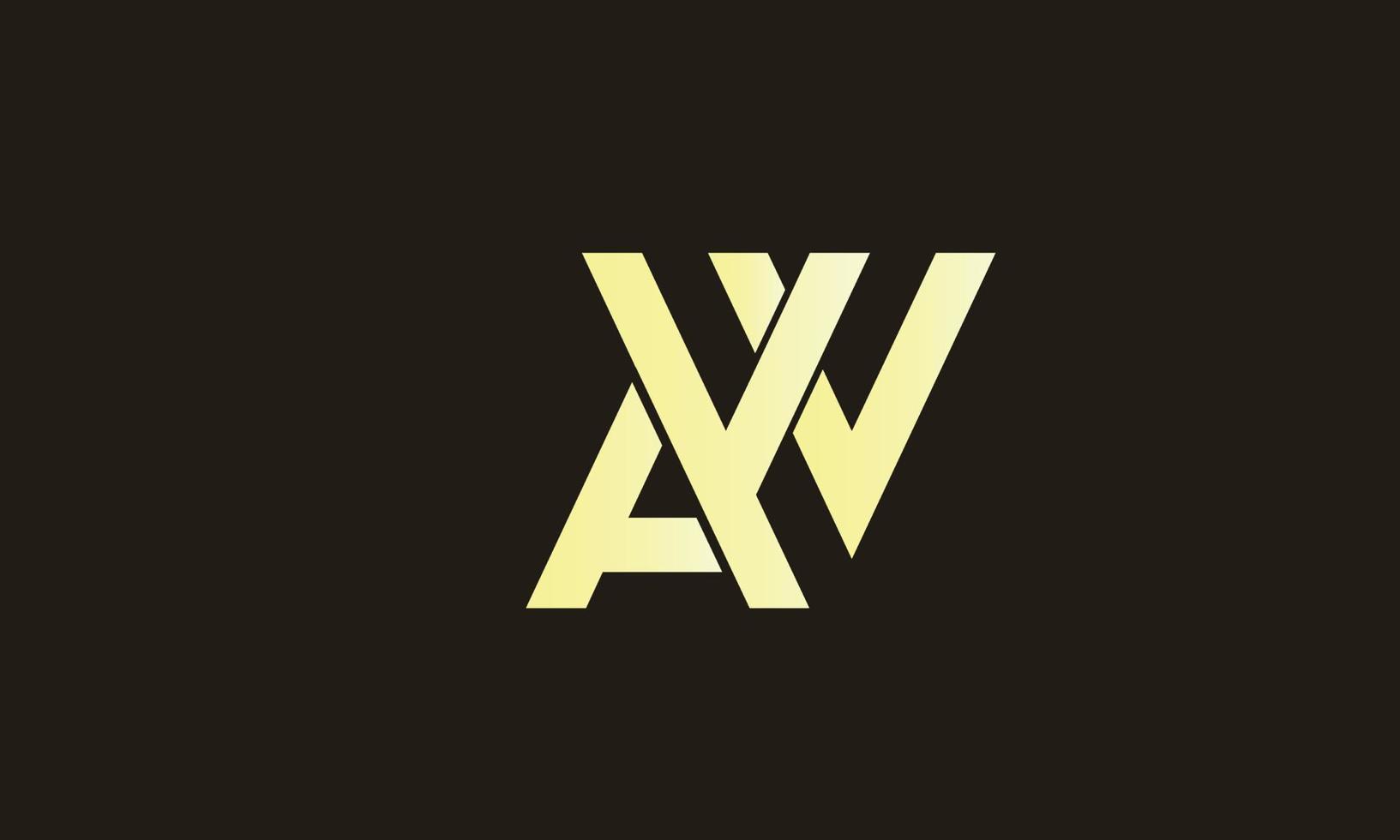 alfabeto letras iniciales monograma logo aw, wa, a y w vector
