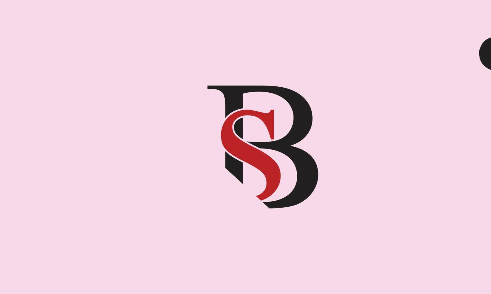 alfabeto letras iniciales monograma logo sb, bs, s y b vector