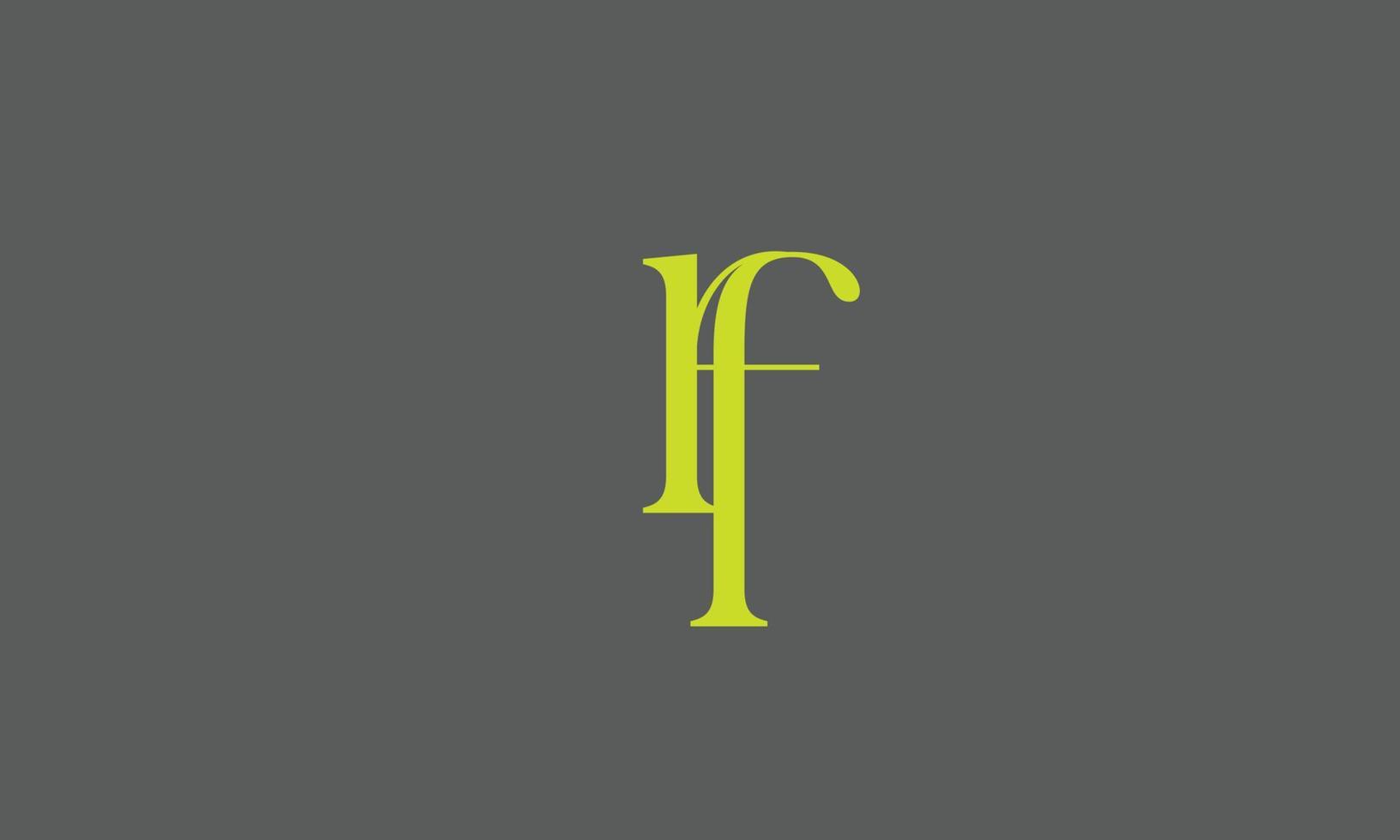 Alphabet letters Initials monogram logo RF, FR, R and F vector
