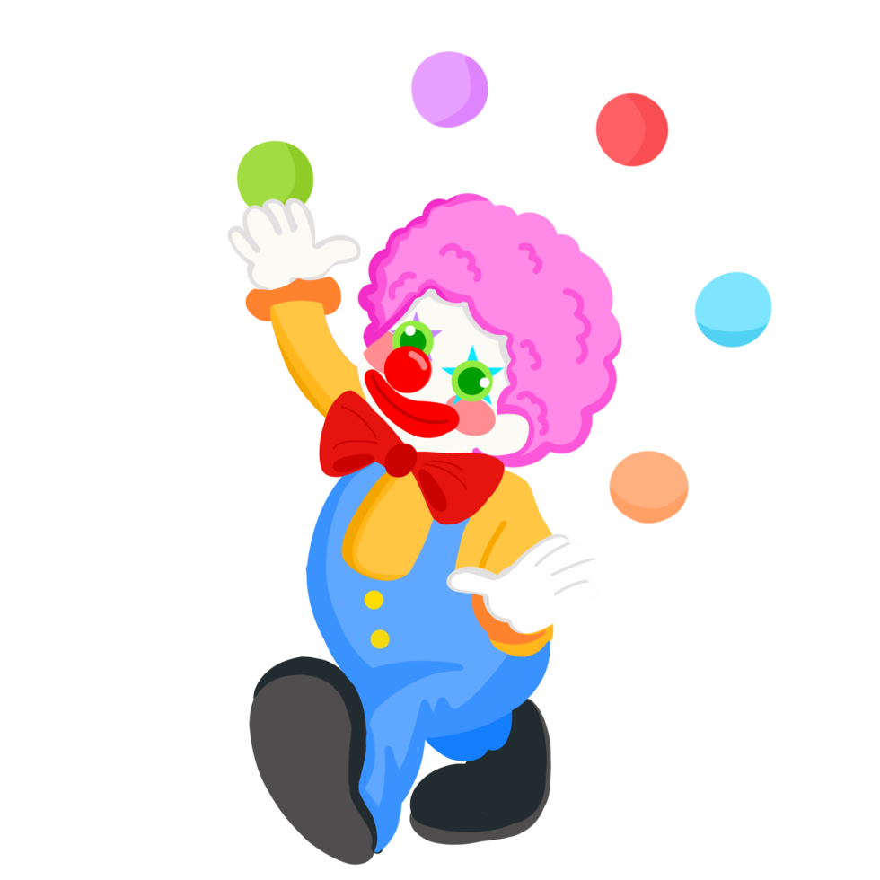 tecknad teckning av clown karaktär png