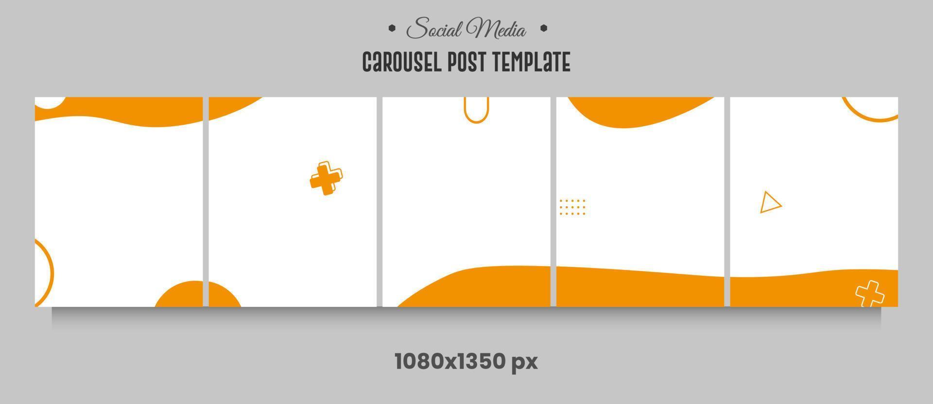 Carousel Post Template on Social Media with Five Pages vector