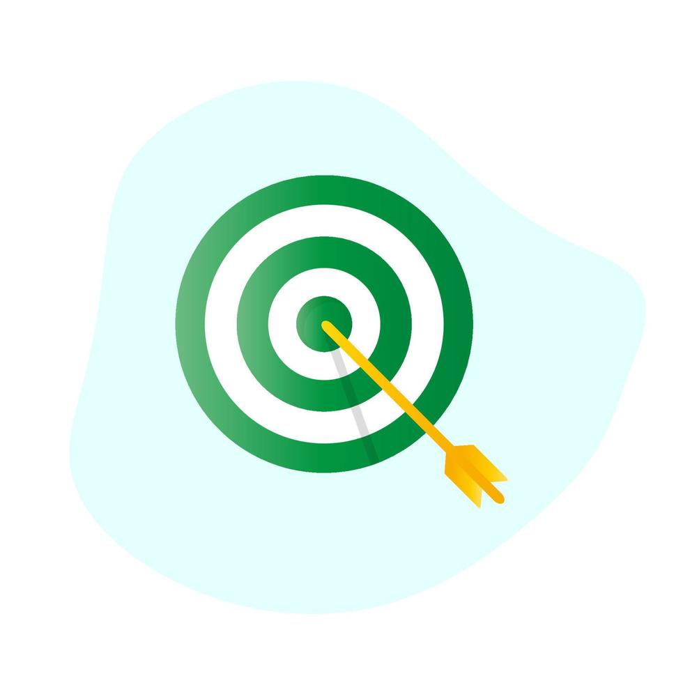 Dart board target with arrow, flat design vector