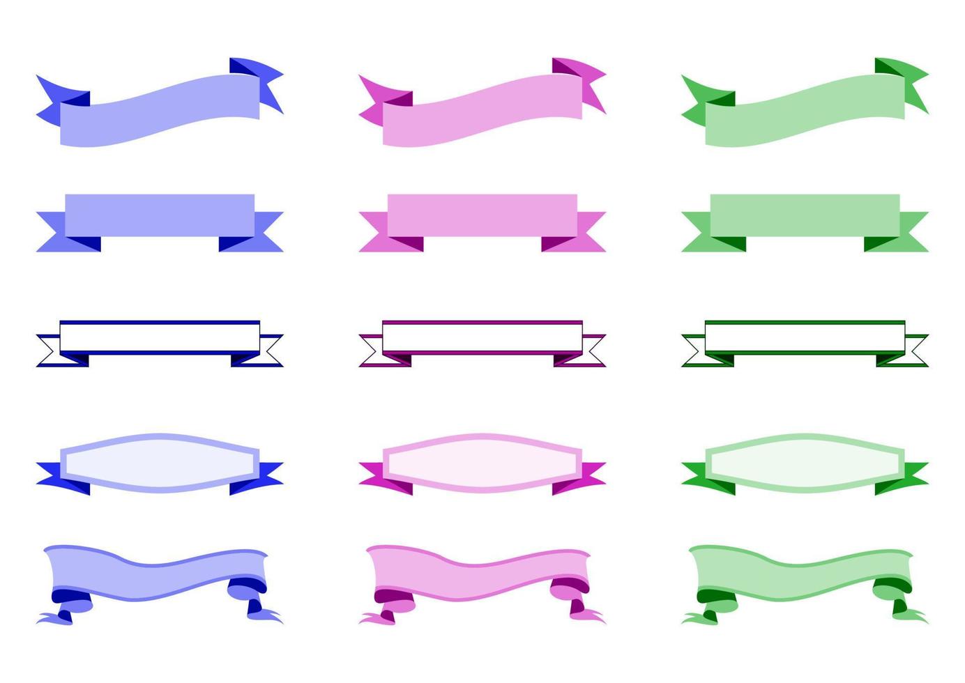Set of Colorful Ribbons vector