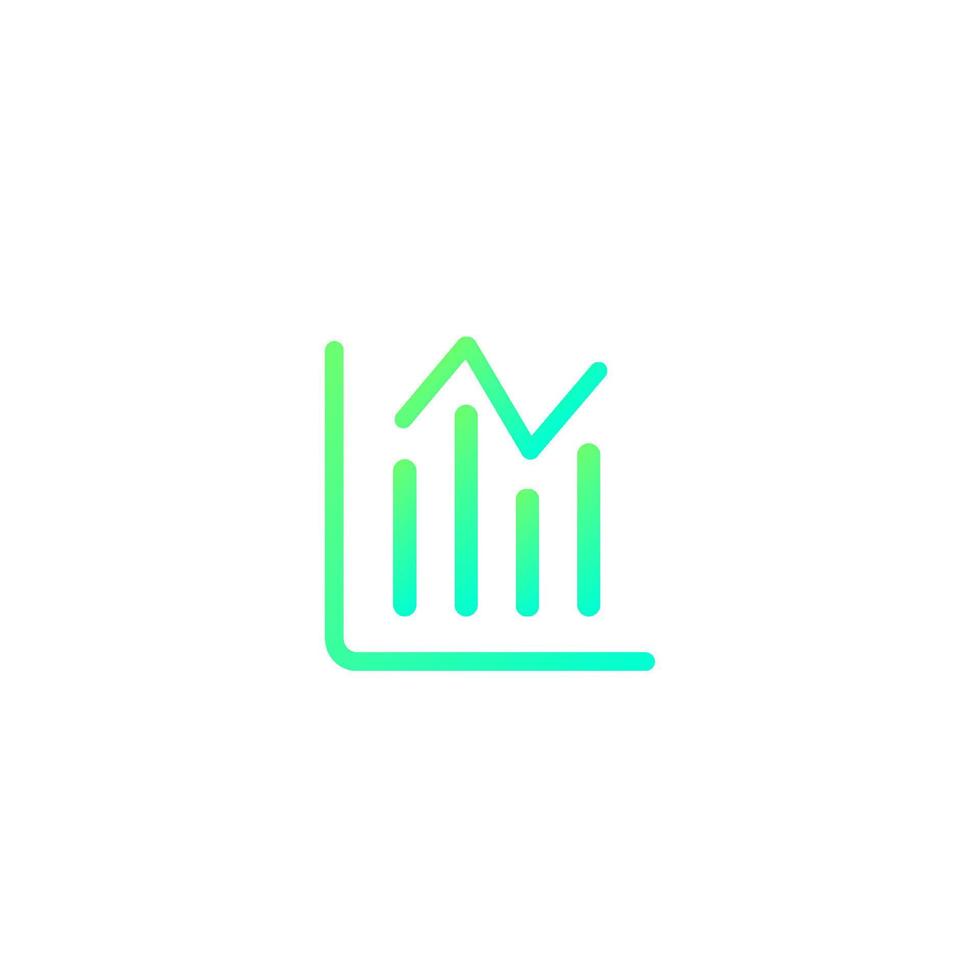 Chart Grow Gradient Icon vector