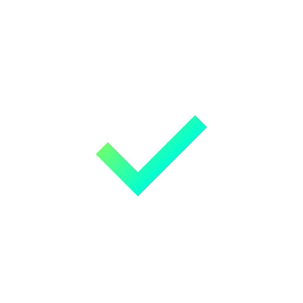 icono de gradiente de marca de verificación vector