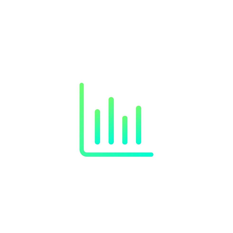 Chart Grow Gradient Icon vector