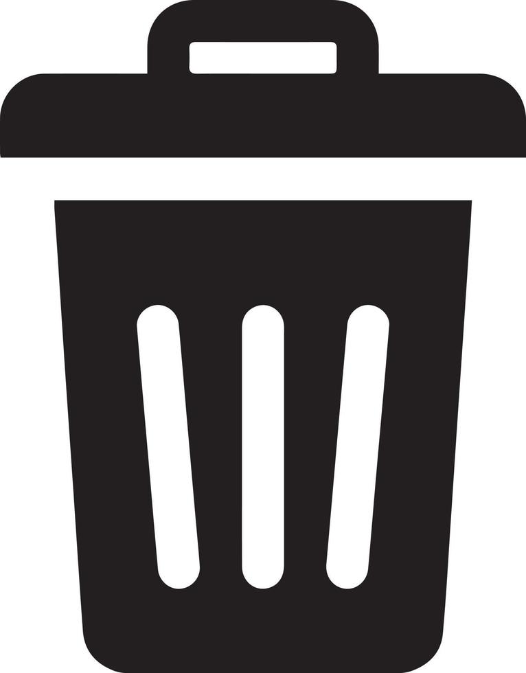 Trash bin. trash dustbin sign icon. black trash can vector
