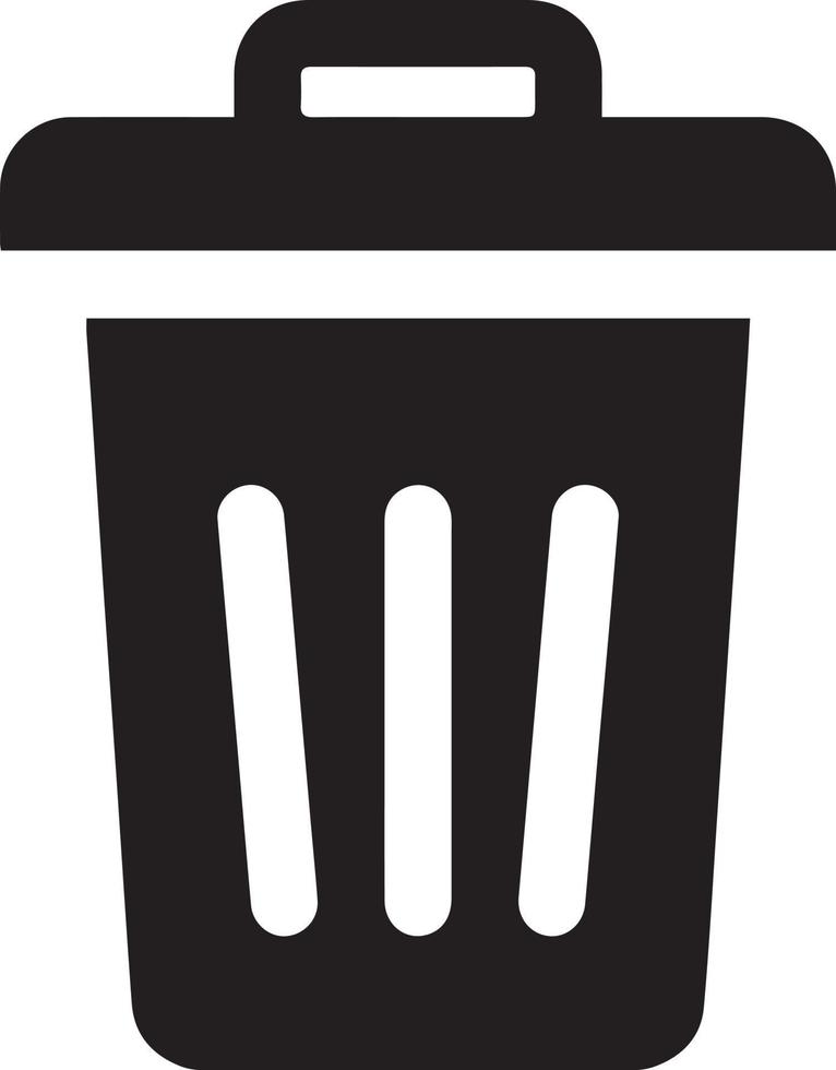 Trash bin. trash dustbin sign icon. black trash can vector