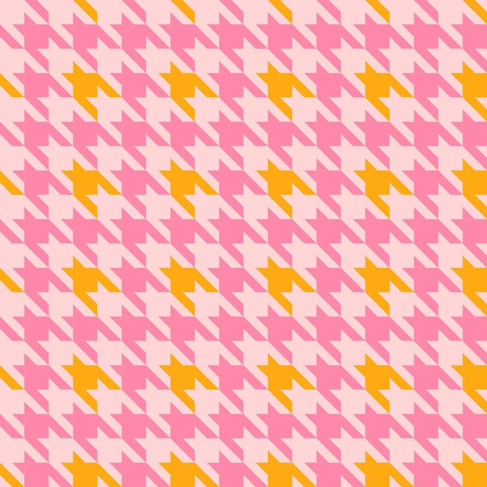 pink seamless surface pattern design with houndstooth vector