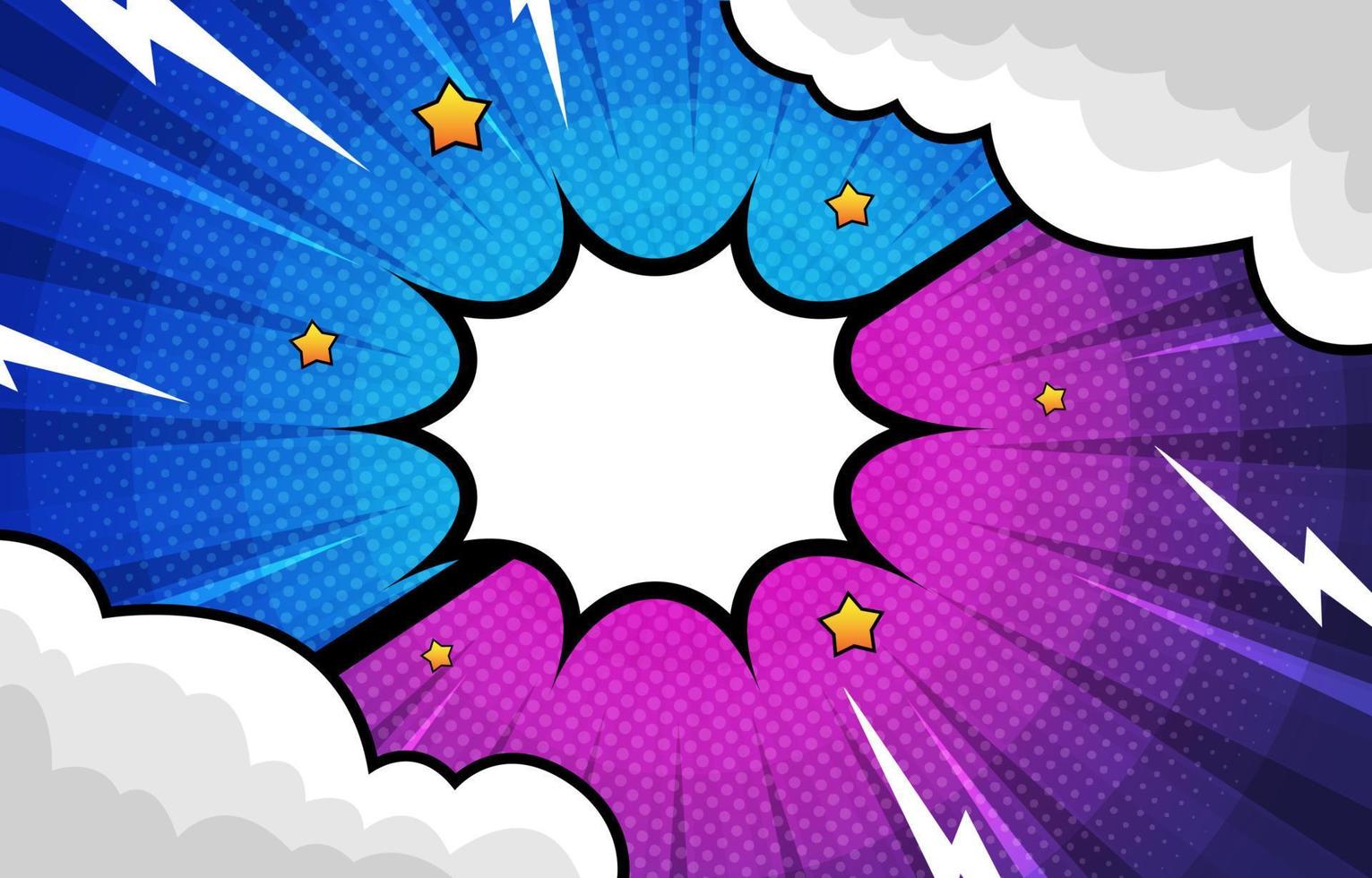 Comic Background with Blue and Purple Halftone vector