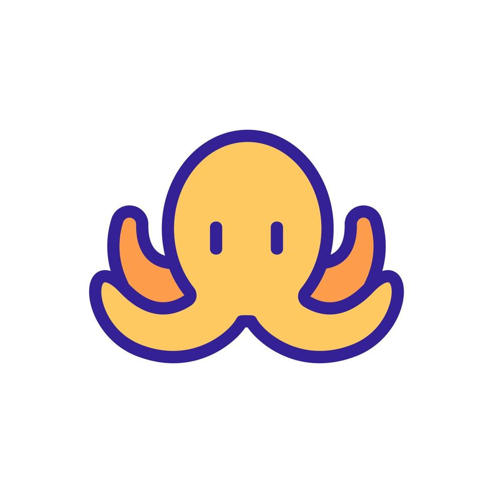 pulpo pequeño con cuatro tentáculos icono vector ilustración de contorno