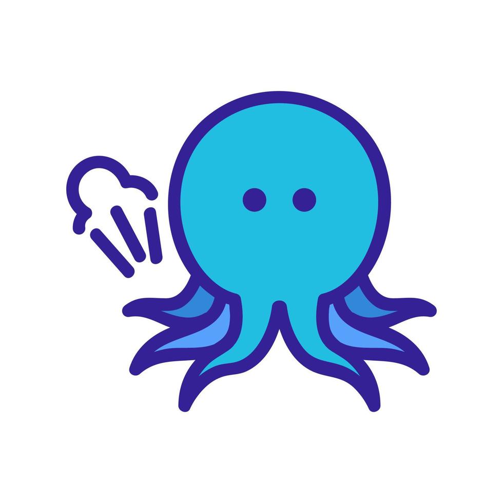 angry big squid icon vector outline illustration