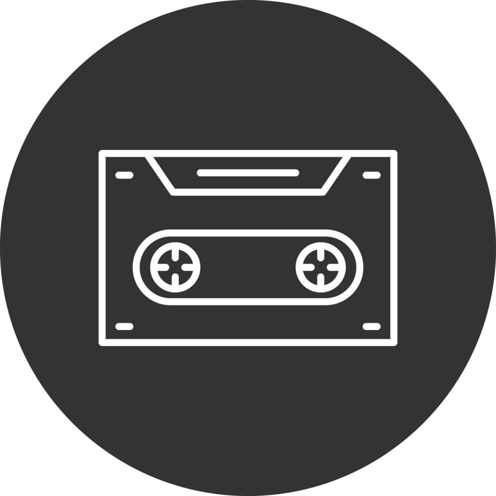 Cassette Line Inverted Icon vector