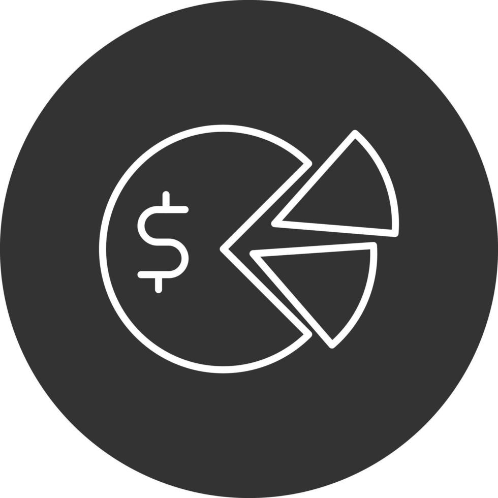 Pie Chart Line Inverted Icon vector