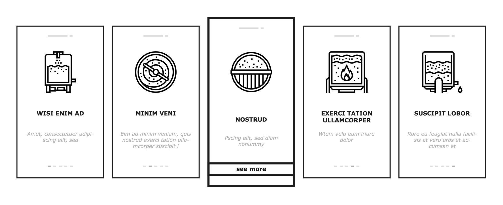 Cheese Production Onboarding Icons Set Vector