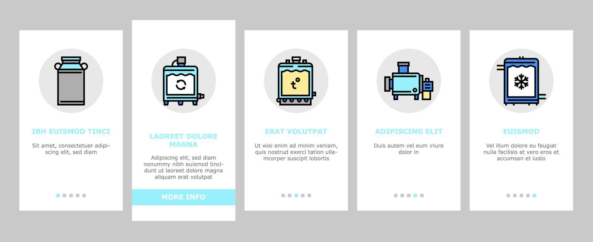 Cheese Production Onboarding Icons Set Vector