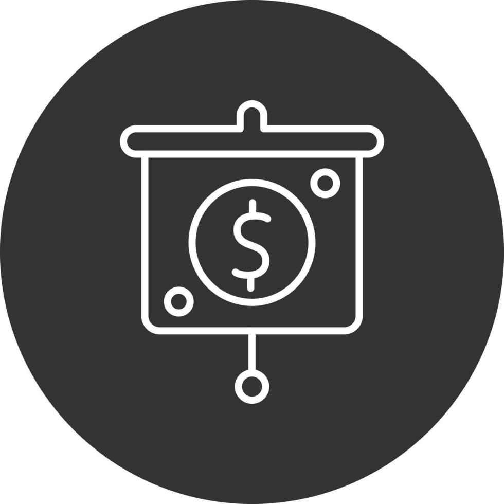 Dollar Presentation Line Inverted Icon vector